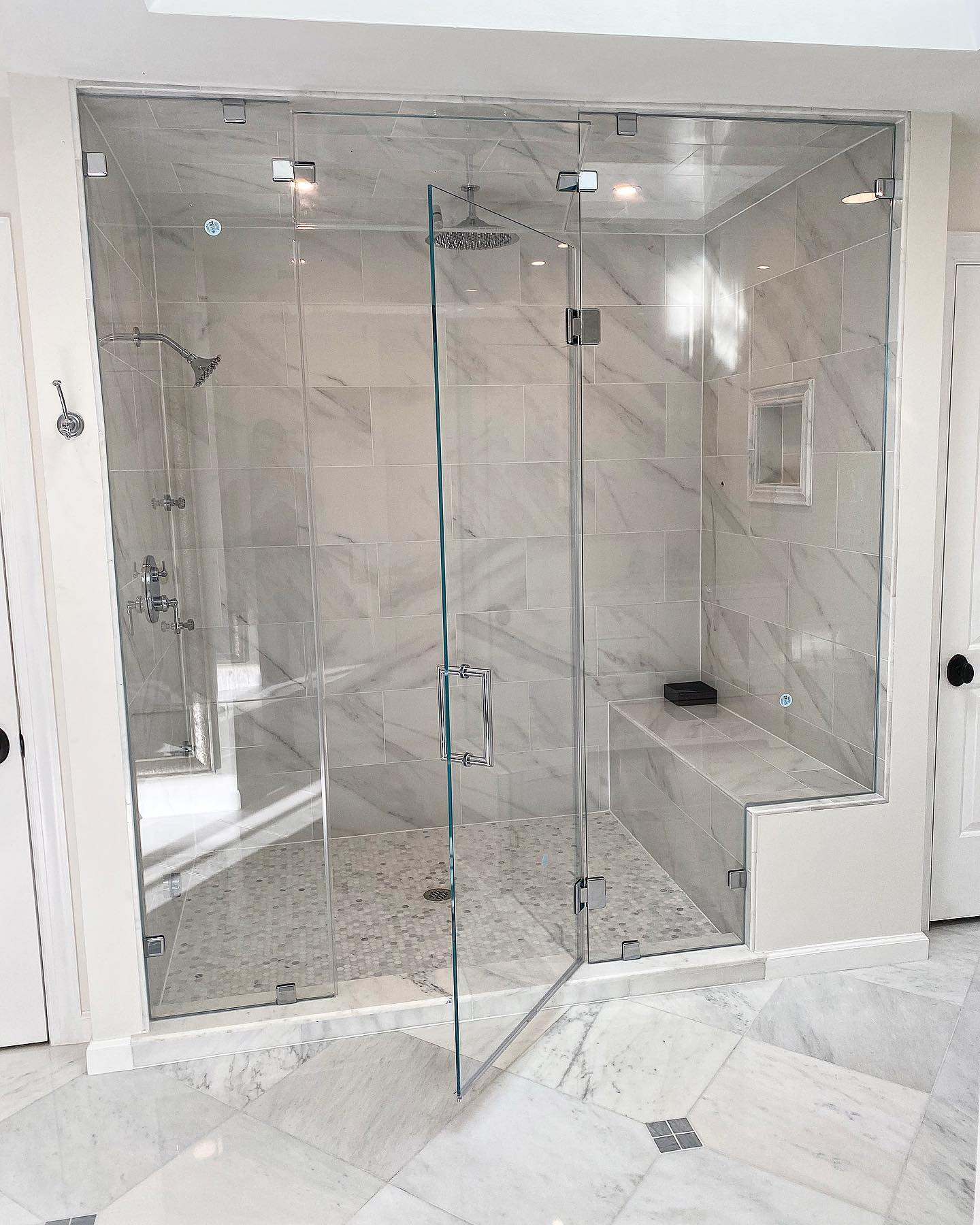 Create a Spa with Steam Shower Glass Doors - Vlad's Mirror And Glass ...